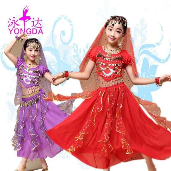 

children's 2020 belly indian 61 girl dance performance costume, Black;gray
