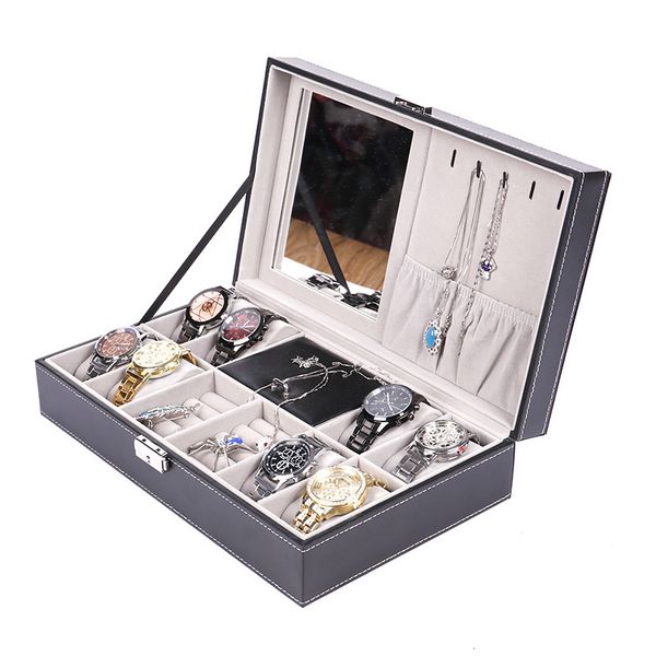 

pu leatherwear jewelry case organizer necklace ring packing box high grade jewelries boxes fashion new pattern 41jd j1