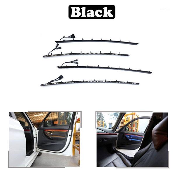 

four interior doors panel led decorative trims lights with blue and orange colors atmosphere lights for 3 series f30 12-181