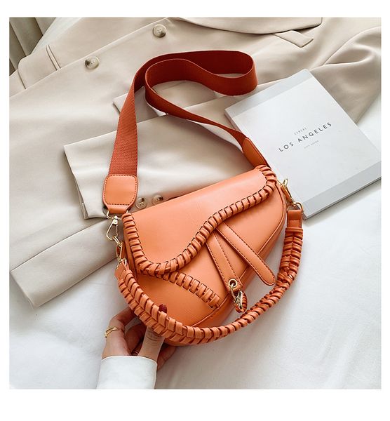 

zz female pu leather shoulder bag portable saddle bag shoulder strap messenger bag designer handbags casual crossbody bags 5 colors
