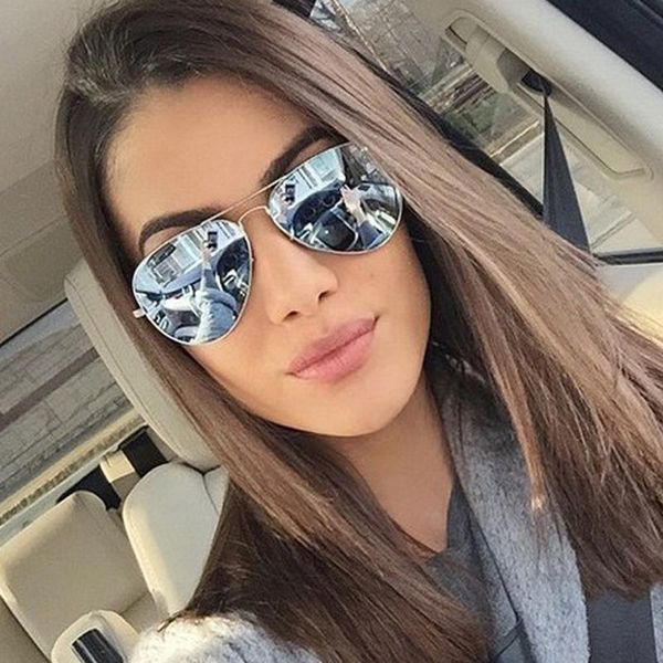 

metal mirror driving sun glasses for mens pilot sunglasses women men brand designer luxury lunette femme, White;black