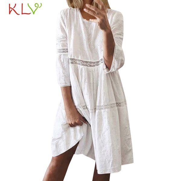 

dress women strand jurkjes elegant hollow boho summer knee dress casual loose party plussize night 2020 vestidos robe femme 19jl, Black;gray