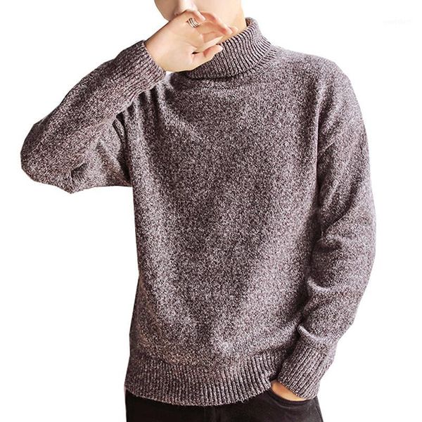 

2020 new sweaters men turtleneck simple all-match soft warm winter daily knitting sweater men leisure clothing new j6561, White;black