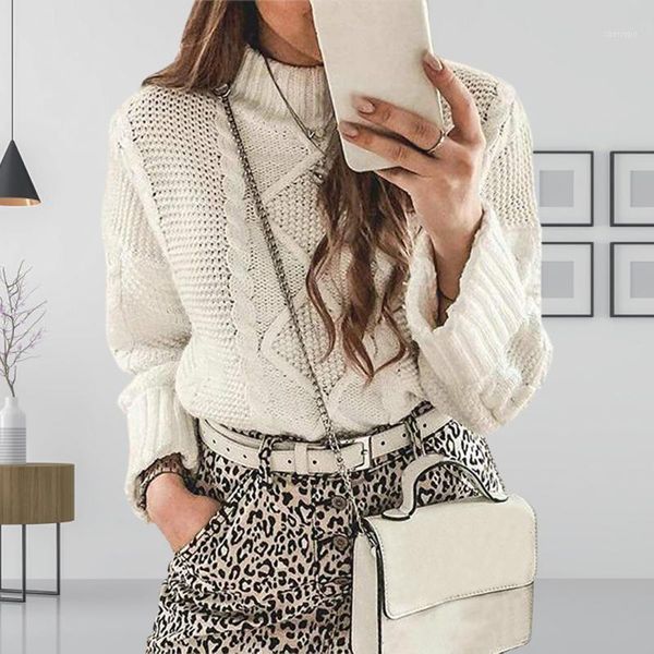 

fashion ladies solid color round neck knitted sweater women's casual pullover sweater casual long sleeve 20201, White;black