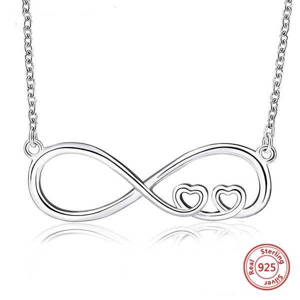 

925 sterling silver heart-shaped infinity pendant necklace 8 figure forever ladies exquisite jewelry gifts q0531