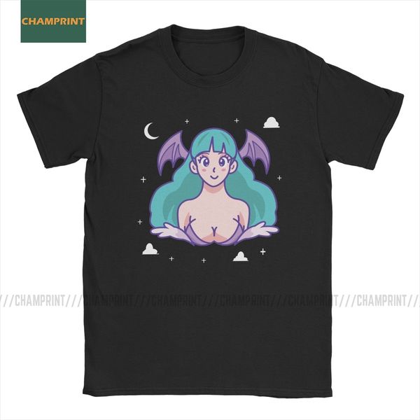 

sport men's morrigan aensland darkstalkers t shirt vampire game anime fighter bats cotton short sleeve tees plus size t-shirts
