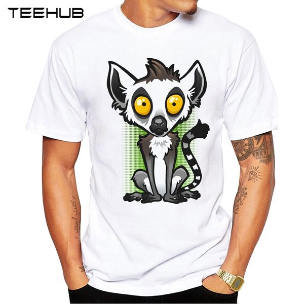 

новые поступления teehub прохладный дизайн мужская мода lemur printed t-shirt с коротким рукавом o-образным вырезом топы hipster tee спорта