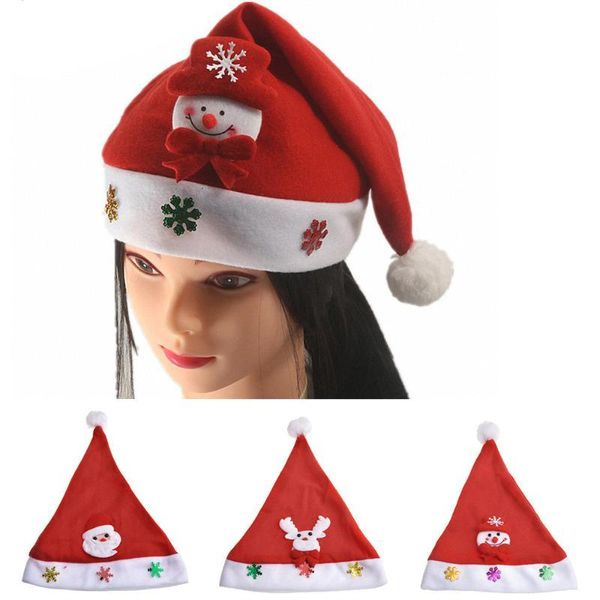 Happy Santa Hat Santa Reindeer Snowman Kids Party Cappuccetto rosso Cartone animato durevole