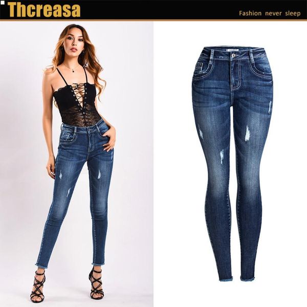 

simplicity women denim clothes plus size women designer jeans femme unique pants personality womans clothes female leggings mom f0213, Blue