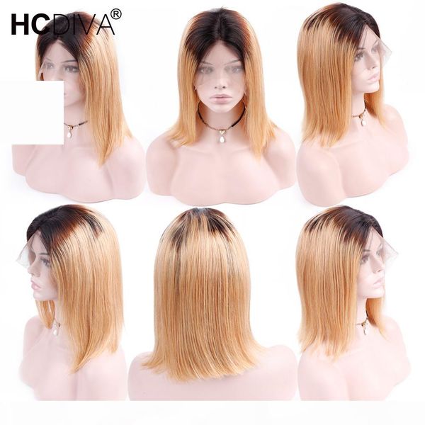 

ombre 1b 27 bob wigs lace front human hair wigs for black women brazilian straight remy hair short bob wigs pre plucked with baby hair