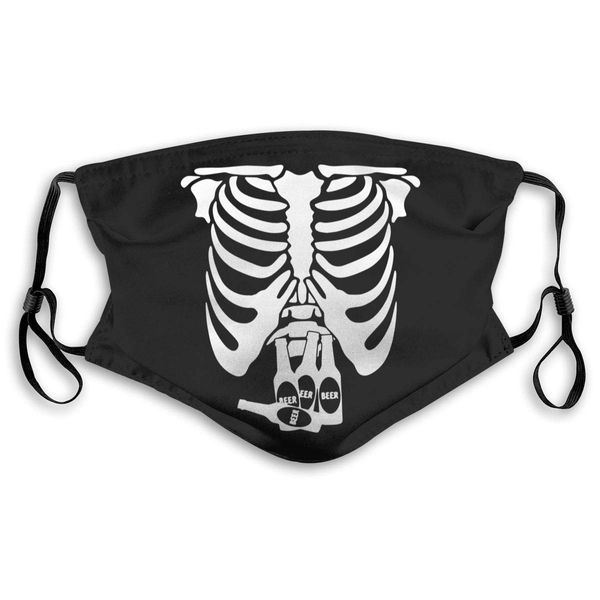 

skeleton beer humor active carbon filter mask with pm2.5 filters 5 layers of protection for men women