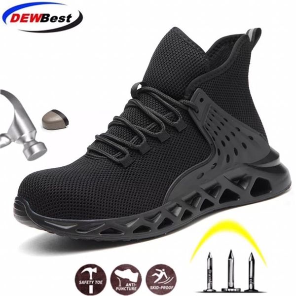 

dewbest мужской безопасности стальных toe строительство защитной обувь легкие 3d противоударной работа тапок обувь для мужчин y200915, Black;brown