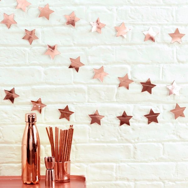 

fengrise rose gold sparkles banner round star circle paper birthday party decoration supplies wedding hanging garland