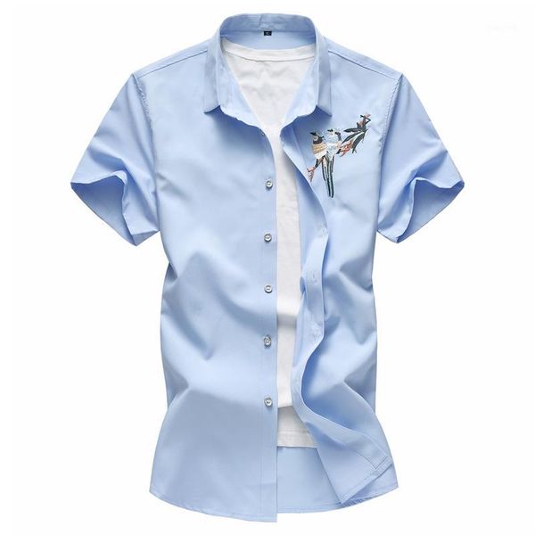 

summer chinese style short sleeve plus size 58s11 mens casual dress shirts brand shirt for men1, White;black