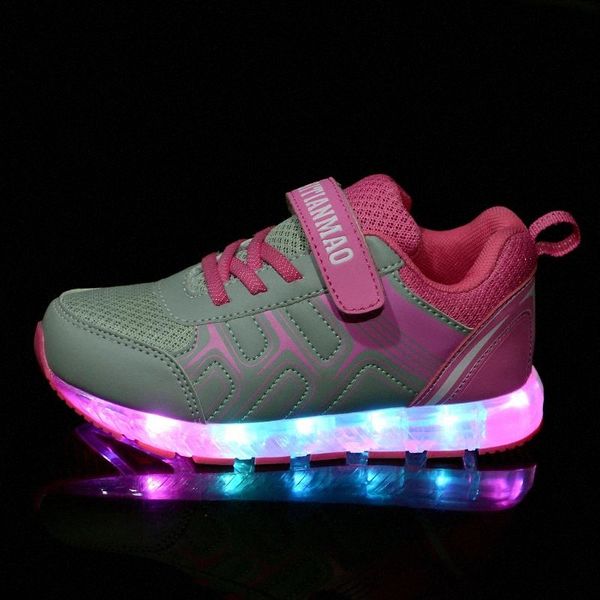 

led children shoes sports fashion 2018 usb charging shoes with light up kids casual boys&girls luminous sneakers mesh surface #4b5h