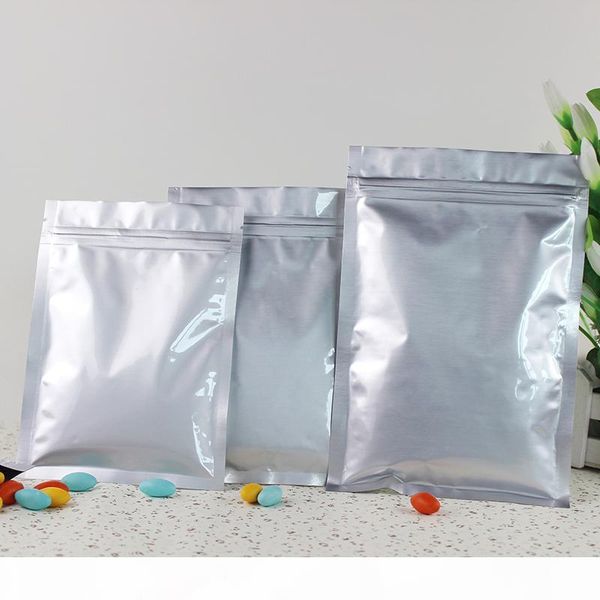 

100pcs 13 sizes 6*8cm small sliver self sealing aluminum foil zipper bag bags packaging packing seed