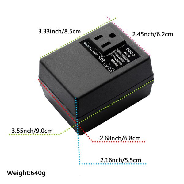 

transformer power supply for lap/cameras/phones 220v-110v 200w step down voltage converter international travel adapter eu plug