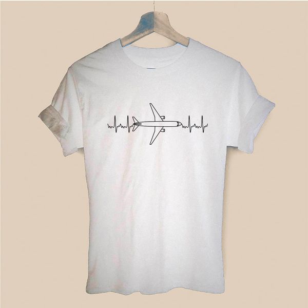 

heartbeat plane pilot fly graphic logo t shirt short sleeve cotton t shirt girls tee woman clothing sport hooded sweatshirt hoodie