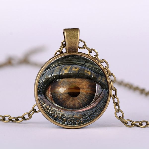 

trendy dragon eye necklace monster satan devil's eye vintage steampunk cool pendant handmade art necklaces fashion, Silver