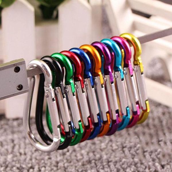 

5pcs/lot aluminum carabiner key chain clip outdoor camping keyring snap hook water bottle buckle travel kit climbing acc qylmpu