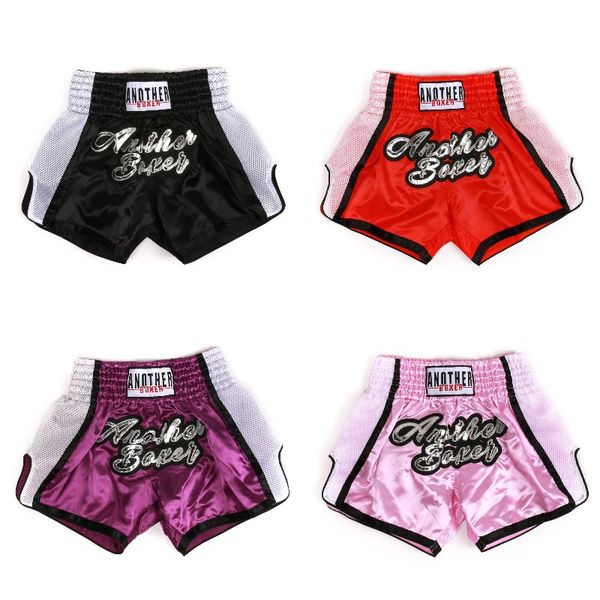 

kickboxing fight tiger muay thai shorts kids light breathable boxing trunks man woman printing grappling sanda mma shorts, White;black