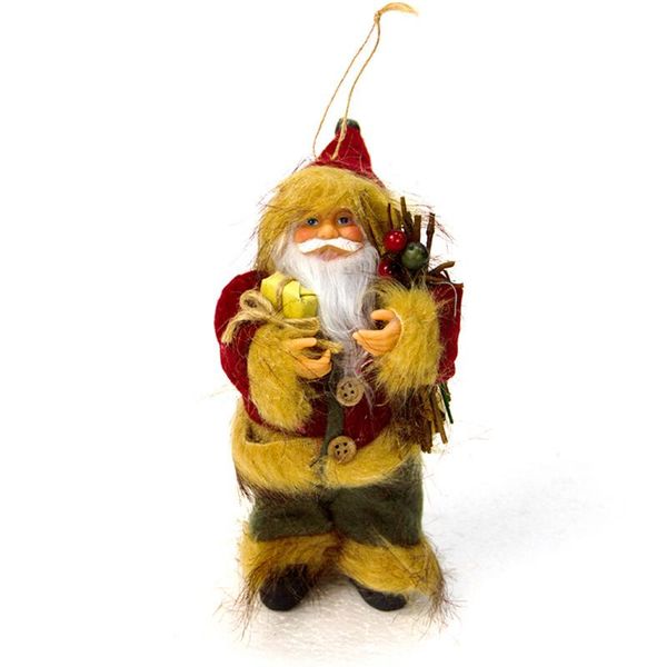 

christmas decorations santa claus hanging ornament xmas tree toy 16.5*7.5cm grey /golden 1pc