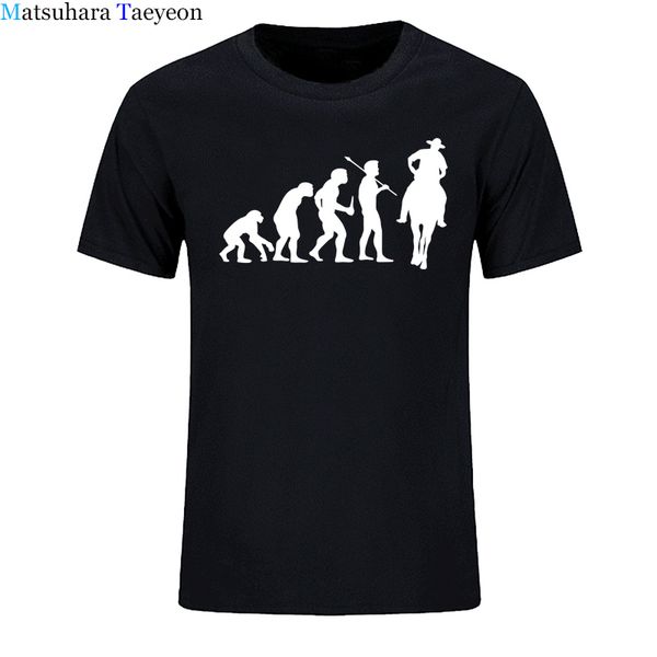 

эволюция ковбой лошадь rider седло автомобили 2018 летние случайные моды с коротким рукавом смешной mens спорта толстовка с капюшоном толсто