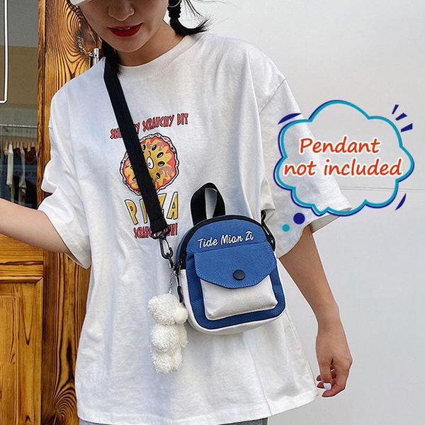 

women canvas handbags korean mini student bag simple mini crossbody bags casual cell phone bags ladies flap shoulder bag