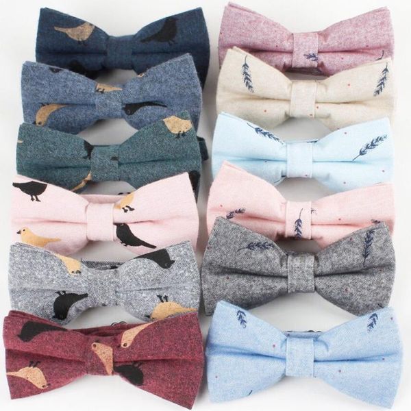 

neck ties men fashion cotton bowtie for casual print bow tie wedding necktie slim cravats neckwear accessories, Blue;purple