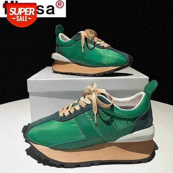 

2021 spring new women casual shoes platform lace-up fashion women comfortable walking sneakers mid heel vulcanized shoes #bk00