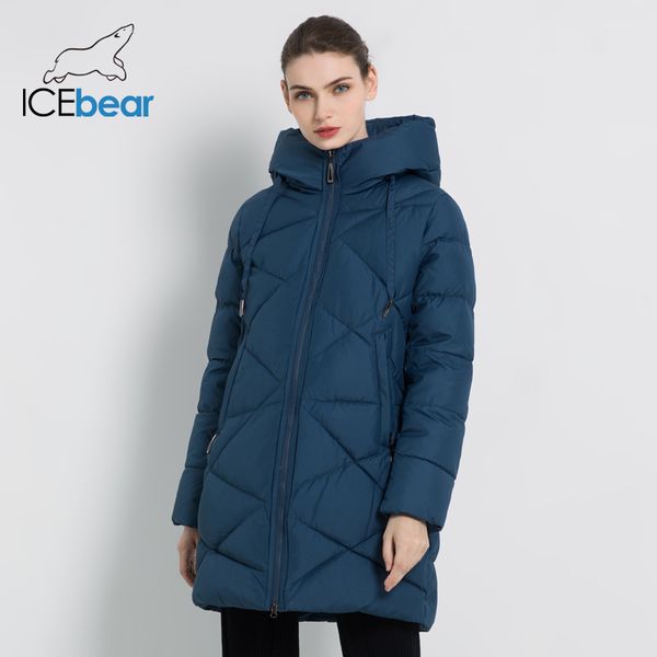 

icebear 2021 new winter women's jacket thick warm female jacket stylish woman coat winter female clothing gwd18297i cx200814, Black