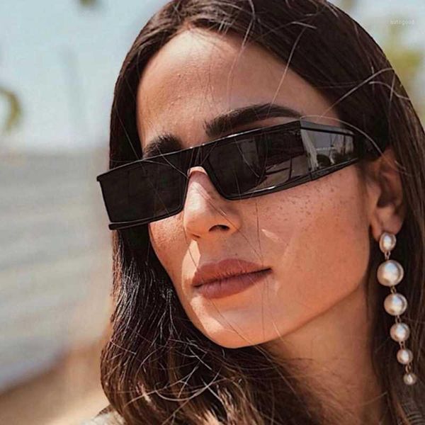 

sunglasses vintage rectangle women small frame mirror sun glasses men one piece punk eyeglasses sunglassessilver black lens1, White;black