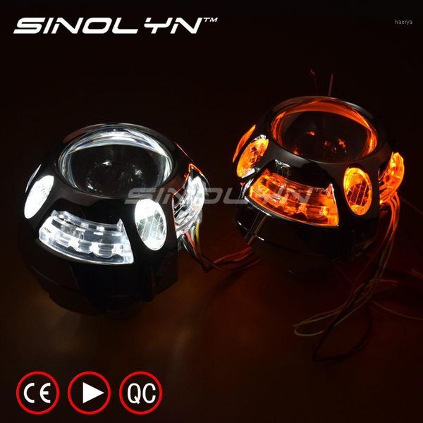 

other lighting system sinolyn q5 metal 3.0 inch d2s d2h hid bi xenon projector lens headlight led drl angel eyes halo w/wo turn signal h4 ca