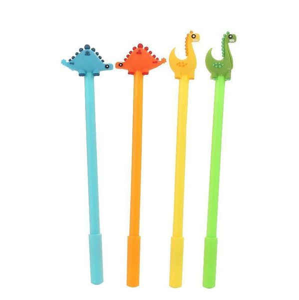 

4 colors cute cartoon dinosaur gel pen student writing signature pens 2019 creative stationery school office supplies 0pnup