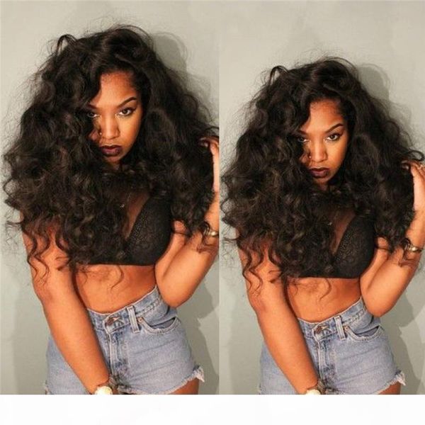 

2016 new style glueless deep wave lace front wig human hair full lace human hair wigs with baby hair, Black;brown