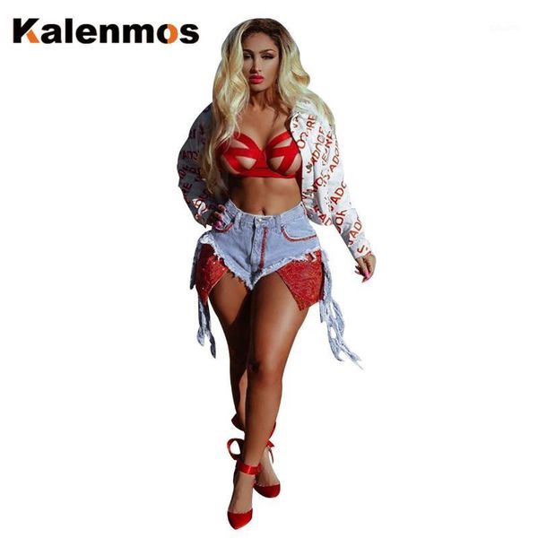 

kalenmos sequin pocket jeans women tassel denim pants 2020 baggy jeans women vintage shorts feminino mujer pantalones1, Blue