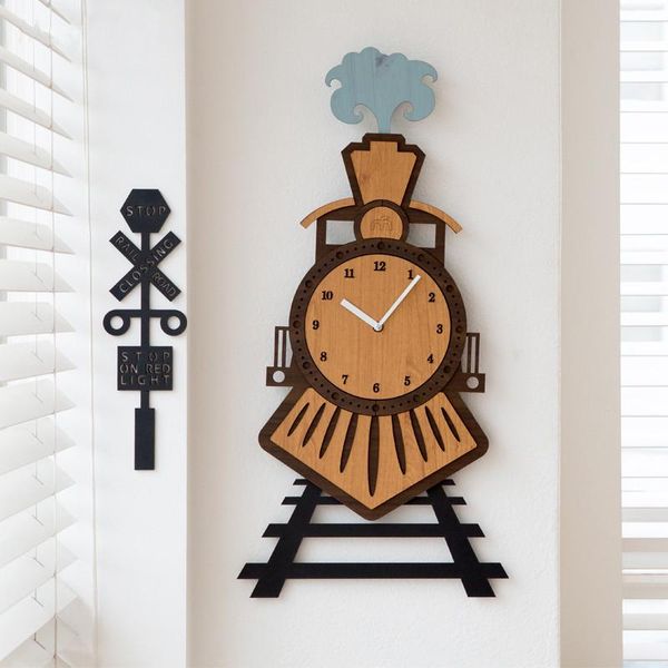 

wall clocks creative cartoon clock watches for children's room decoration 3d art design stickers home decor quartz merchanism silent