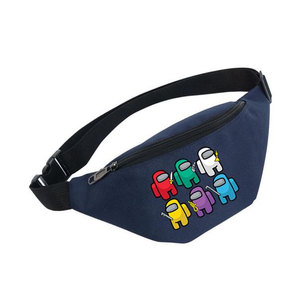 

among us fashion bag coin purse waist bags men and women sports mobile phone bag satchel among us zipper cartoon print wallet sale cz105c, Black
