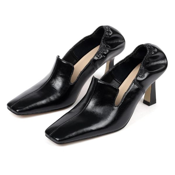 

2021 new high heels leather wedding date spring party women's shoes 38xn, Black