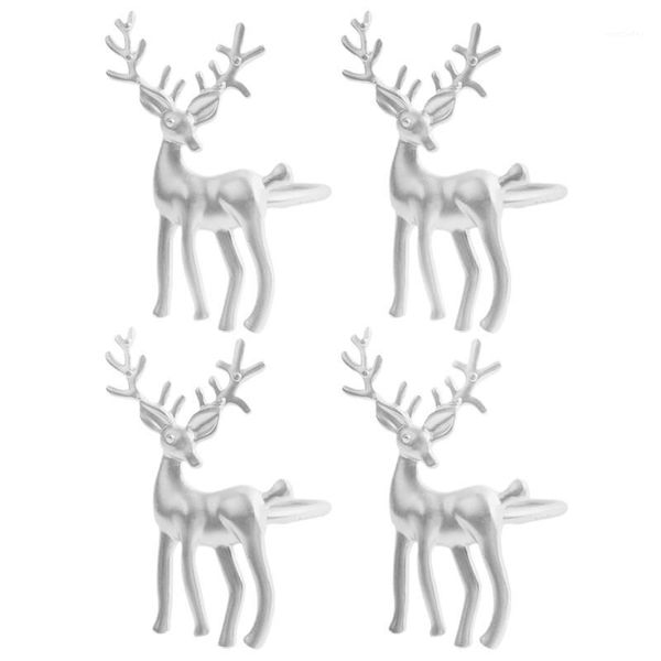 

4pcs metal napkin buckles reindeer shaped napkin rings exquisite tissue buckle1