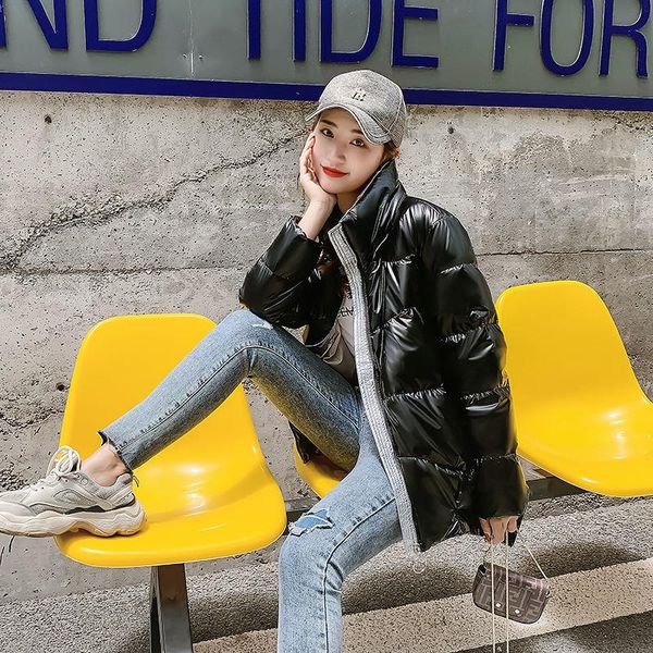 

women's down & parkas special sale jacket short style bright surface 2021 fashion korean-style mid-length winter, Black