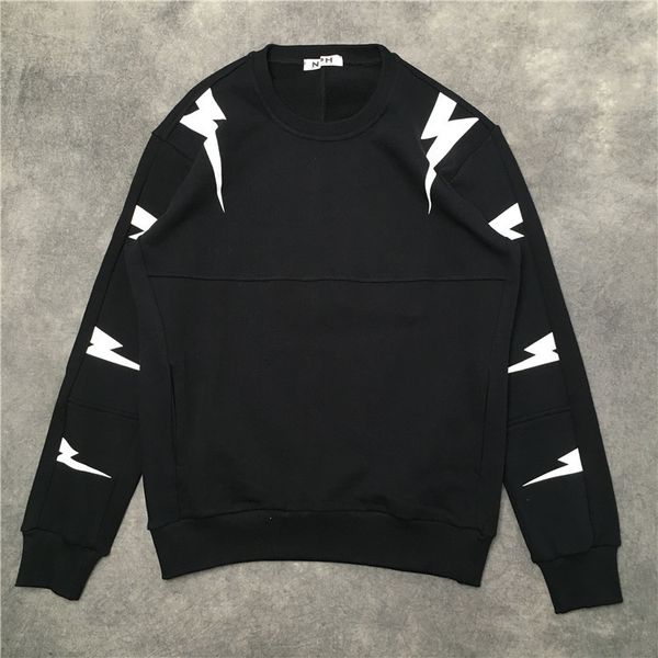 

2021 new luxury big neil thunderbolt pullover hoodies hoody hooded sweatshirts veet cotton drake thick fleece street #n359 85xo, Black