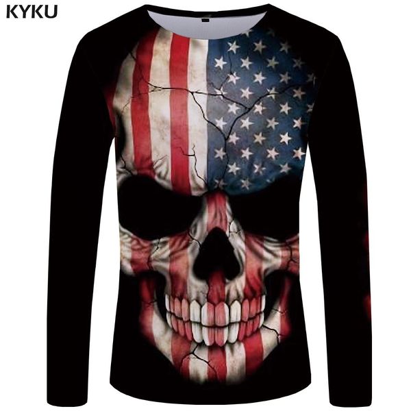 

skull long sleeve black devil rock 3d print shirts kawaii kawaii anime men clothing