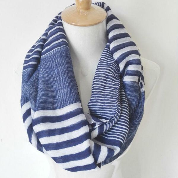 

scarves winter chunky infinity scarf men navy striped snood shawl fashion soft viscose ring loop for women/ladies, Blue;gray