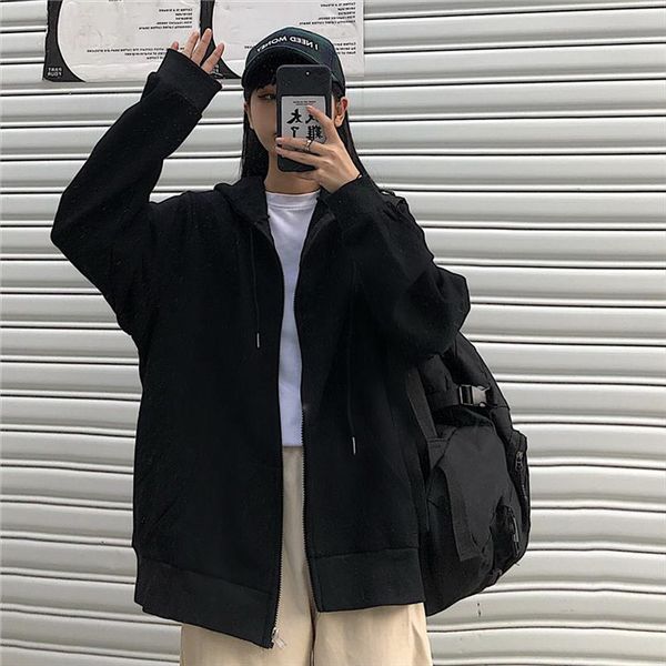 

women fleece hoodie sweatshirts winter japanese oversize ladies pullovers warm pocket hooded jacket clothes para album house top, Black