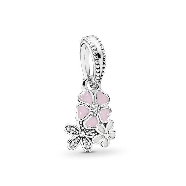 

аутентичные ale 925 silver поэтический цветок расцветает мотаться подвески бусины подвеска fit браслеты ожерелье пандора для diy ювелирных р, Black