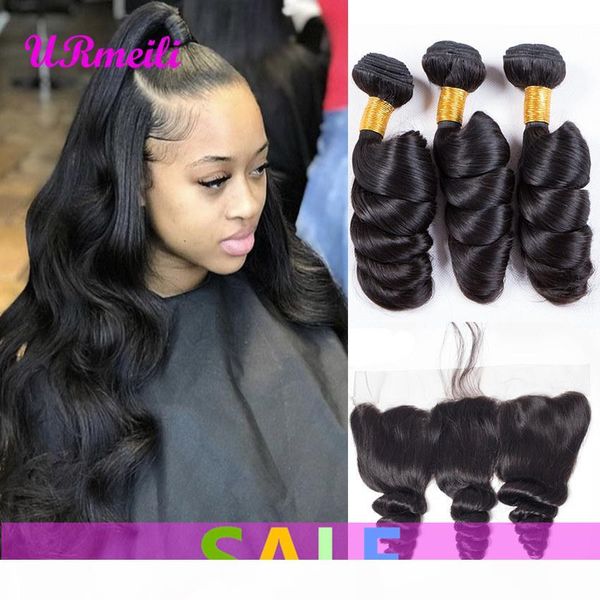 

brazilian loose wave bundles with frontal brazilian remy virgin hair loose wave bundles with lace frontal cosure 9a cleap dhgate loose wave, Black;brown