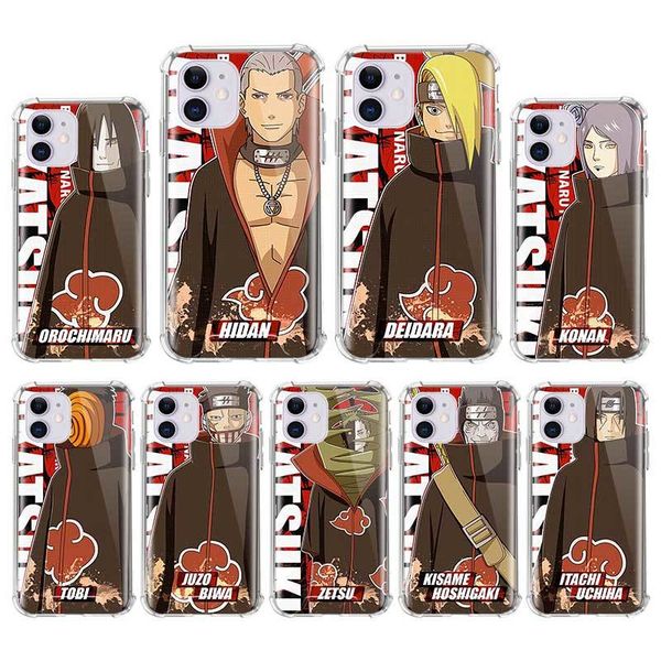 

case for iphone 12 mini 11 pro max x xs xr 7 8 6 6s plus se 2020 airbag anti fall cover mobile caso anime naurto akatsuk kakashi