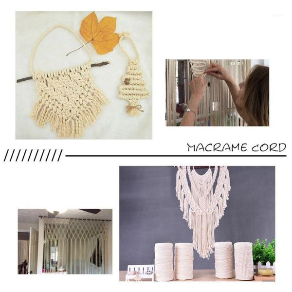 

2020 products selling 3.5mm x 100m macrame cotton cord for wall hanging dream catcher new products selling c5231, Black;white