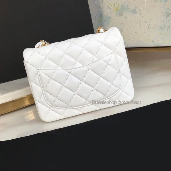 

woman wallet cha mini square classic flap lambskin white genuine leather gold chain shoulder cross body bag handbags 7a quality bag purse